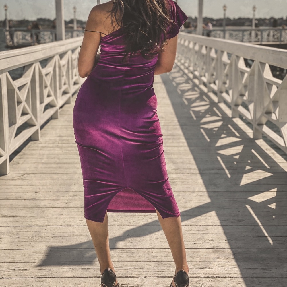 ASOS purple midi dress